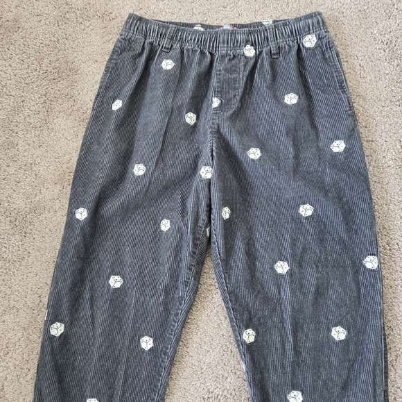 Urban Outfitters Men’s Gray Corduroy Pull-On Pants Embedded Dice size Large - Picture 10 of 16